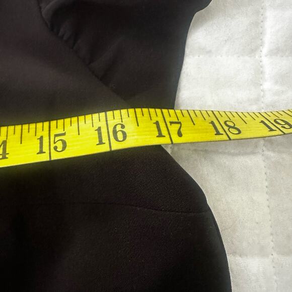 ANN TAYLOR LOFT Womens Dress SMALL Black Mini Flutter Sleeve Shift Minimalist - Picture 7 of 10